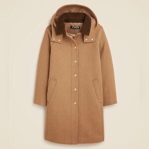 J. Crew Stowe Parka in Italian Stadium Cloth Camel Brown Wool size 6